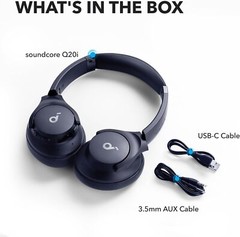 Soundcore Q20i Wireless Over-Ear Headphones Hybrid ANC Hi-Res Audio Bass|Refurb