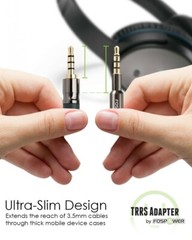 3.5mm Slim TRRS Headphone Extender Extension AUX Stereo Audio Adapter Plug Jack