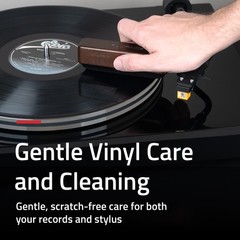 Fluance Vinyl Record Cleaning Kit with Velvet Record Brush and Stylus Brush