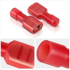 100X 1/4″ 16-22 GA AWG Wiring Crimp Style Female Spade Quick Disconnect Adapters