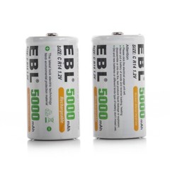EBL Professional C Size Cell Rechargeable Batteries NIMH 1.2V 500Omah Lot