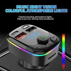 Bluetooth 5.0 Car Wireless FM Transmitter Adapter 2USB PD Charger AUX Hands-Free