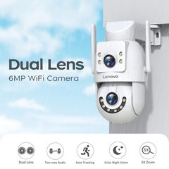 Lenovo 4K Dual Lens PTZ Security Camera WiFi 5G Outdoor Auto Tracking IP66 Gift