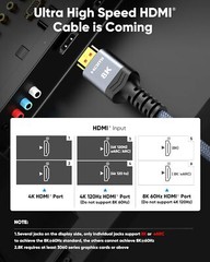 8K 10K HDMI Cable Certified Ultra High Speed HDMI® Cable Braided Cord Compatible