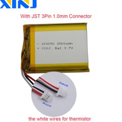 3.7V 2500mAh 9.25Wh NTC Thermistor 3-wires Li Battery 104050 Lipo JST 3Pin Plug