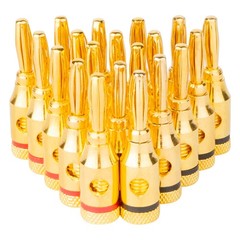 MIUONO 10 Pairs Banana Plugs – Open Screw Type for Speaker 12mm*40mm, Gold