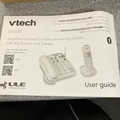 VTech SN5147 Amplified Corded/ Cordless Phones w/Answer Machine Elderly Friendly