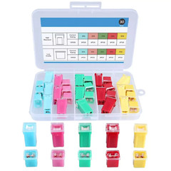 30Pcs Car Fuses Assortment Kit Tall/Standard and Low Profile Automotive Fuses