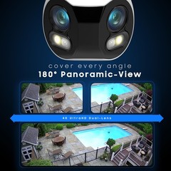 Dual-Lens 4K (8MP) Outdoor Security POE Camera, 2 x 4MP Lenses PoE AI Bullet …