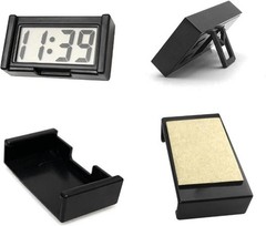 2 Pcs Mini Digital Clock Small Magnetic Car Dashboard Clocks St Color: black 2