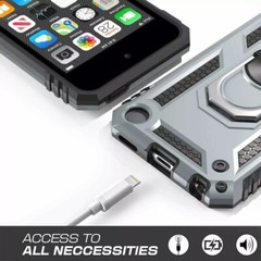 Heavy Duty Dual Layer Case 360° Rotating Ring Kickstand for iPod Touch 7 6 5th