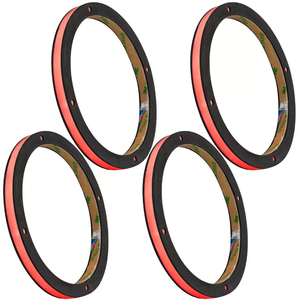 4x 8″ LED Speaker Rings 1/2″ Spacer – DS18 LRING8 RGB Clear Plastic Plexiglass