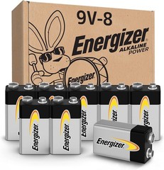 9V Battery 8 Pack Long Lasting Alkaline Power Battery for Household Use