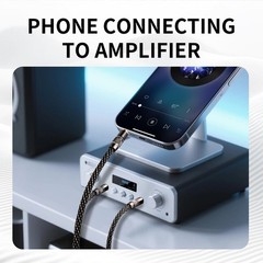 3.5mm TRS to Dual 6.35mm TS Y Splitter Audio Cable, 1/8 to 1/4 Stereo, 6.56ft