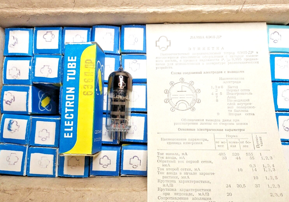 US Stock! 8pcs 6E6P-DR / 6Э6П-ДР Audiophile Tetrode Tubes NEW NOS