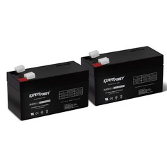 2 Pack – ExpertPower 12V 1.3Ah Rechargeable SLA Battery with F1 Terminals