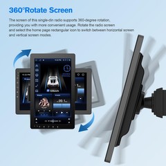 10.1″ Rotatable Touch Screen Car Stereo Single Din – Android 10.1-inch, black
