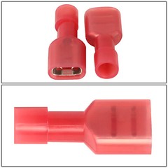 100 PCS 16-22 GA FEMALE QUICK DISCONNECT WIRE SPADE TERMINAL CRIMP CONNECTOR RED