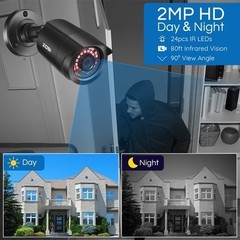 ZOSI 5mp Lite 8CH DVR 1080p Security Camera System Outdoor H.265+ Home CCTV Kit