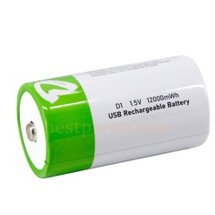 USB 12000mWh Rechargeable D Size Lithium ion Batteries LR20 1.5V with Cable Lot