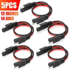 5PCS 14 Gauge 12″ Power Connectors Cable 2 Pin Quick Disconnect Polarized Wire
