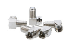 90 Degree Right Angle F Female to Male Connector Coax Adapter TV F-Type M/F Lot