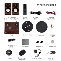 Fluance RT81 Vinyl Turntable Record Player and Ri71 Powered Bookshelf Speakers