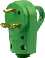 30 Amp Plug, Heavy Duty Replacement Plug Adapter, 125V Elect Color: Green Male