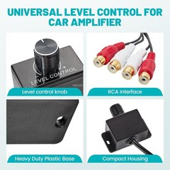Universal Car Audio Amplifier RCA Level Controller Bass Volume Control Knob
