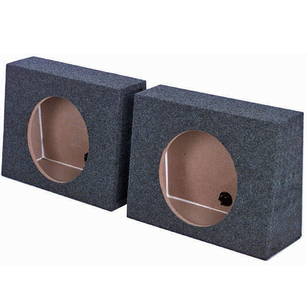 2 X QPOWER SINGLE 10″ 10 INCH SEALED ANGLED EMPTY SUBWOOFER BEHIND SEAT BOXES