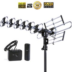 Outdoor 360 Degree FiveStar 4K HDTV Antenna 200 Miles UHF/VHF/FM Remote Control