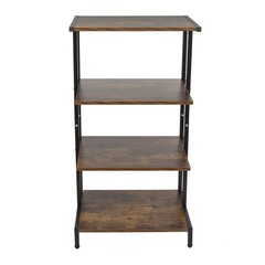Rustic 4-Tier Media Stand for Record Player Stereo Bracket Country Style US
