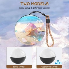 Crystal Ball Video Player Digital Photo Frame USB WiFi MP4 JPG White 2.76in