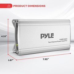 2-Channel Compact Class D Weather Resistant Amplifier System – IPX4 Waterproof,