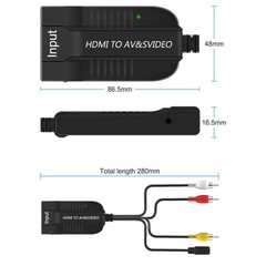 1080p HDMI to Male AV/S Video Adapter S-Video,HDMI2AV+S CVBS Video Converter ,