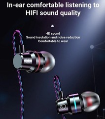 Headphone USB-C Wired HiFi Stereo Bass Earbuds With Mic