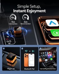 2026 Mini Wireless CarPlay Adapter Wired to Wireless for CarPlay & Android Auto