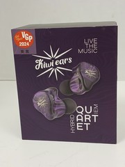Kiwi Ears Quartet Hybrid IEM In-Ear Monitors, Purple