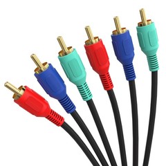 3-RCA Component Cable Three RCA Video Cord HDTV Projector DVD VCR RGB YPbPr