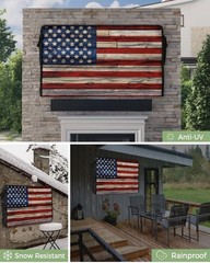 American Flag Outdoor Weather Proof TV Cover for 70 to 75 Inch TVs Heavy Duty
