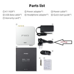 FiiO K11 R2R USB DAC & Headphone Amplifier 1300mW, 384kHz/24Bit DSD256 (Silver)