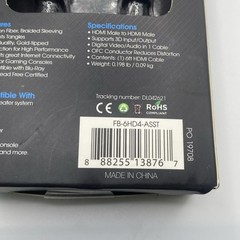 HDMI Cable 6FT Tangle-Free High Speed 1080P 3D Ethernet 24K Gold
