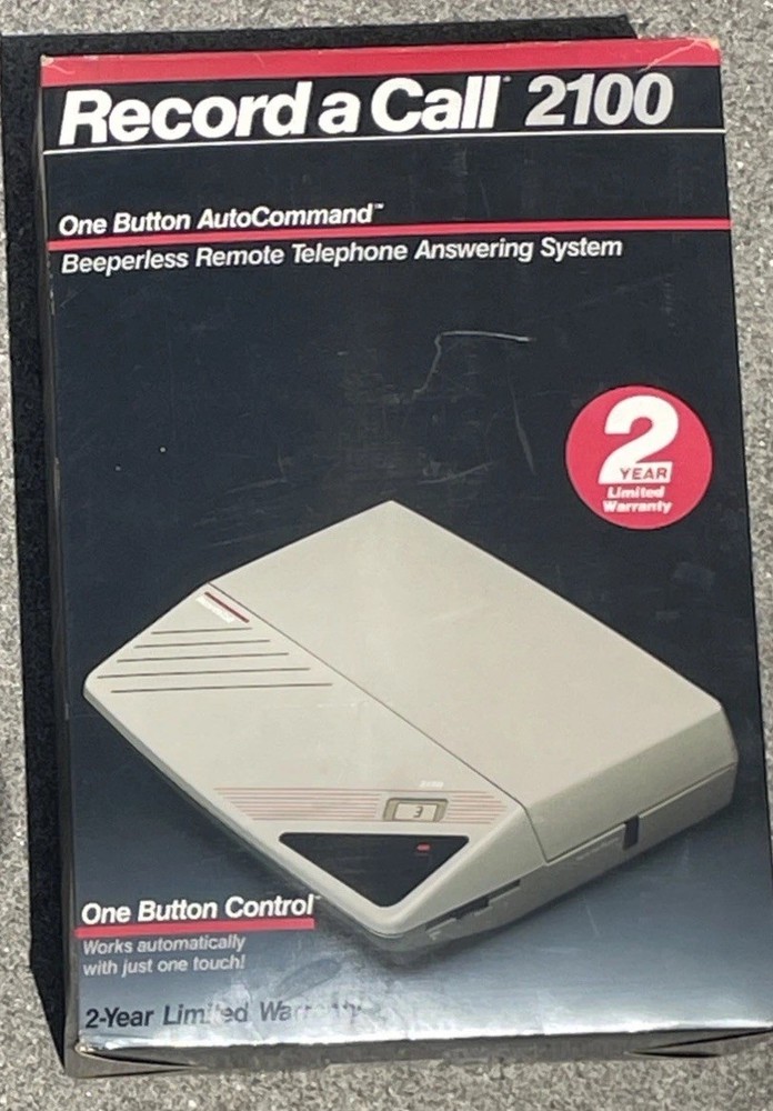 Record A Call Answering Machine System Auto 2120 New Old Stock