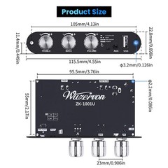 Bluetooth 5.3 Mono Amplifier Board 100W TWS USB AUX BT DC 9-24V DIY Speaker Mini