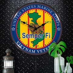 Marine Vietnam Veteran, Lighted Backlit LED Wall Clock