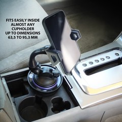 USA Gear Universal Adjustable Vehicle Cup Holder Adapter w/Suction Mount Surface