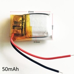 3.7V 50mAh 501015 Li-Po Rechargeable Battery For Mp3 Headset Bluetooth Video Pen