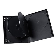 5 Standard 14mm Multi Hold 6 Disc Six CD DVD Black Case Movie Box 2 Trays