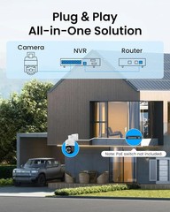 ZOSI 4K 8MP PoE IP Pan/Tilt Add-on Security Camera Outdoor Person Vehicle Detect