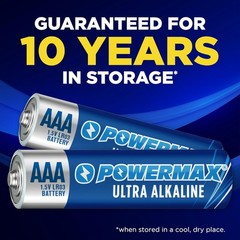 AAA Alkaline Batteries 24 Pack Powermax Battery 10 Year Shelf Life Long Lasting